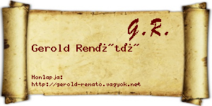 Gerold Renátó névjegykártya